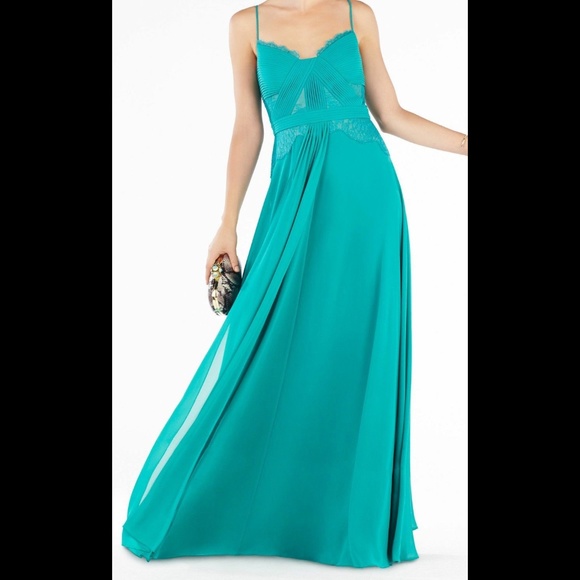 BCBG Dresses & Skirts - BCBG Lacey Bodice Gown Size 0 Bright Turquoise